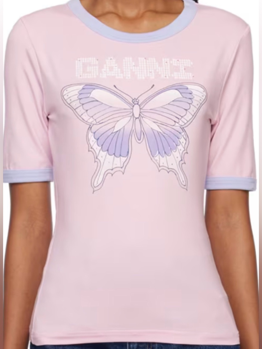 GANNI ✨ Exclusive Butterfly Crystals T-Shirt 🦋